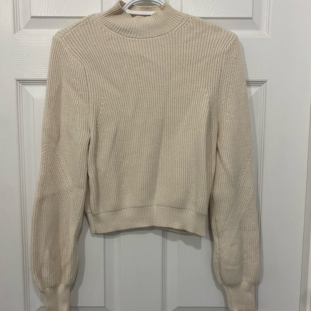 Zara cropped knit mock neck sweater size small